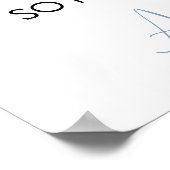 Poster Bleu Rose Hydrangeas Pas de plan de siège Mariage (Coin)