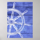 Poster bleu roue marine (Devant)