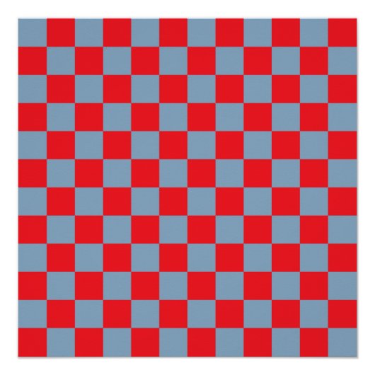 Poster Bleu rouge À damiers En vichy Motif (Devant)