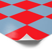 Poster Bleu rouge À damiers En vichy Motif (Coin)