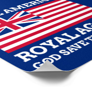 Poster Bleu rouge amusant Rendre l'Amérique Royale Graphi