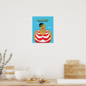 Poster Bleu Rouge Bleu Baiser-moi Humour maritime rapide (Cuisine)