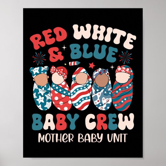 Poster Bleu rouge rétro (Devant)