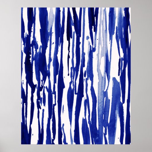 Poster Bleu royal Abstrait rayures (Devant)