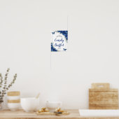 Poster Bleu Royal Fleurs de Roses Quinceañera Buffet de B (Cuisine)