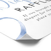 Poster Bleu Ruban Fille Baby shower Déchets Signe (Coin)