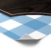 Poster Bleu rustique En vichy tournesols Monogramme Momos (Coin)