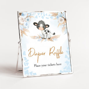 Poster Bleu Saint-Vache Baby shower Déchets Raffin