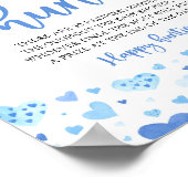 Poster Bleu Saint-Valentin Baby shower Pacifier Signe de (Coin)