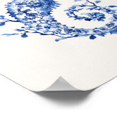 Poster Bleu Seahorse - Bleu côtier sur Mur beige Art (Coin)