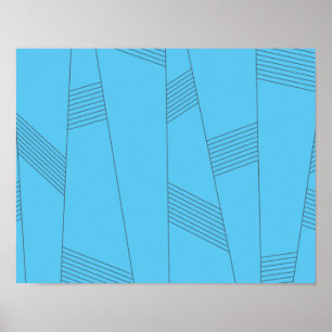 Poster Bleu, simple, élégant, abstrait motif