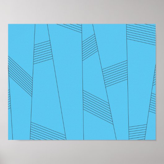 Poster Bleu, simple, élégant, abstrait motif (Devant)