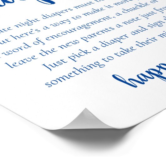 Poster Bleu simple Late Night Diapés | Douche Cerulean (Coin)