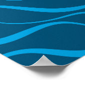 Poster Bleu, simple, moderne, cool vague abstraction (Coin)