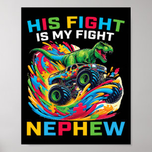 Poster Bleu Son Combat Est Mon Combat T Rex Mon Neveu Aut