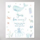 Poster Bleu sous la mer Anniversaire Devinez combien de j (Devant)