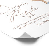 Poster Bleu Teddy Bear Balloon Baby shower Déchets Raffin (Coin)