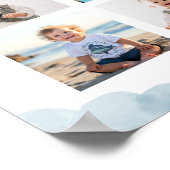 Poster Bleu Teddy Ours Garçon Anniversaire Photo Jalon Si (Coin)