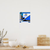 Poster Bleu Turquoise Gris Noir Blanc Géométrique MXM Loo (Cuisine)