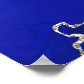 Poster Bleu Turquoise Marbre Argent Art Abstrait (Coin)