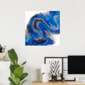 Poster Bleu Vague Abstraite peinture numérique (Bureau à domicile)