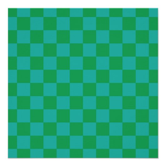 Poster Bleu vert À damiers En vichy Motif (Devant)