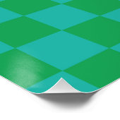Poster Bleu vert À damiers En vichy Motif (Coin)