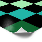 Poster Bleu vert À damiers En vichy Motif (Coin)