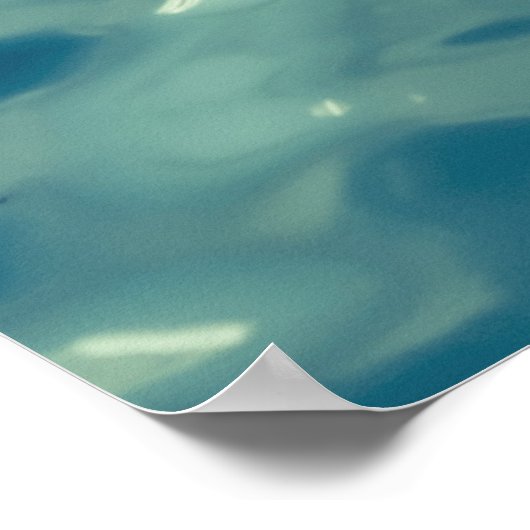 Poster Bleu vert de l'eau Abstraite (Coin)