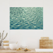 Poster Bleu vert de l'eau Abstraite (Cuisine)