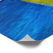 Poster Bleu, vert et jaune Abstrait (Coin)