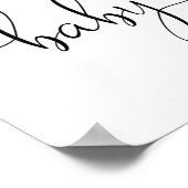 Poster Bleu vert fleuri garçon baby shower signe de bienv (Coin)