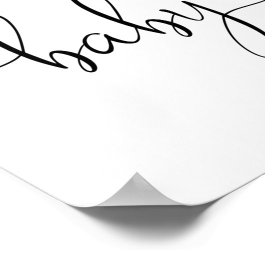 Poster Bleu vert fleuri garçon baby shower signe de bienv (Coin)