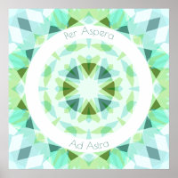 Bleu Vert Par Aspera Ad Astra Motivationnel