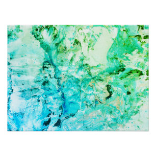 Poster Bleu Vert tendance Art Abstrait moderne