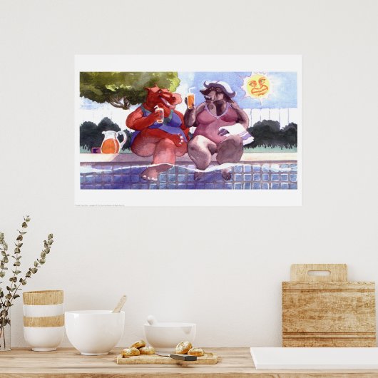 Poster Bleu vif (Cuisine)