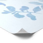 Poster Bleu vintage fleuri accueil douche nuptiale (Coin)