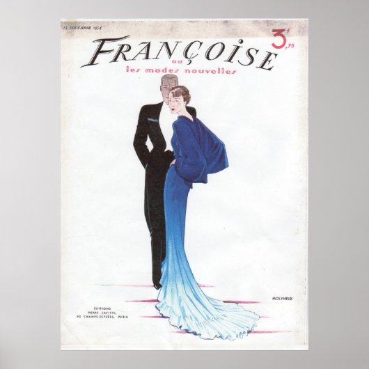 Poster Bleu Vintage Gown (Devant)