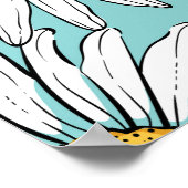 Poster Bleu Vintage marguerite (Coin)