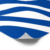 Poster Bleu vintage rétro Abstrait (Coin)