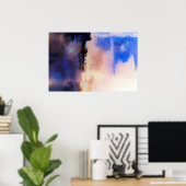 Poster Bleu violet Art Abstrait moderne Imprimer : Affich (Bureau à domicile)