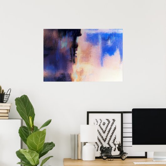 Poster Bleu violet Art Abstrait moderne Imprimer : Affich (Bureau à domicile)