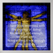 Poster bleu vitruvien de Leonardo (Devant)