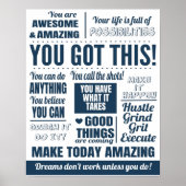 Poster Bleu Vous Avez Ces Citations Motivationnelles (Devant)