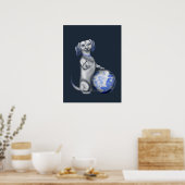 Poster bleu Willow Dachshund (Cuisine)