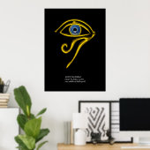 POSTER BLEUE TALISMAN / OEIL OR HORUS (Bureau à domicile)