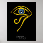 POSTER BLEUE TALISMAN / OEIL OR HORUS (Devant)