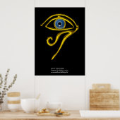 POSTER BLEUE TALISMAN / OEIL OR HORUS (Cuisine)