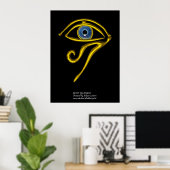 POSTER BLEUE TALISMAN / OEIL OR HORUS (Bureau à domicile)