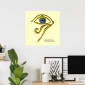 POSTER BLEUE TALISMAN / OEIL OR HORUS (Bureau à domicile)